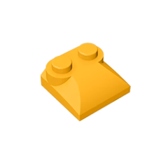 GOBRICKS GDS-800  Curved 2 x 2 x 2/3 with Two Studs and Curved Sides - YWOBB