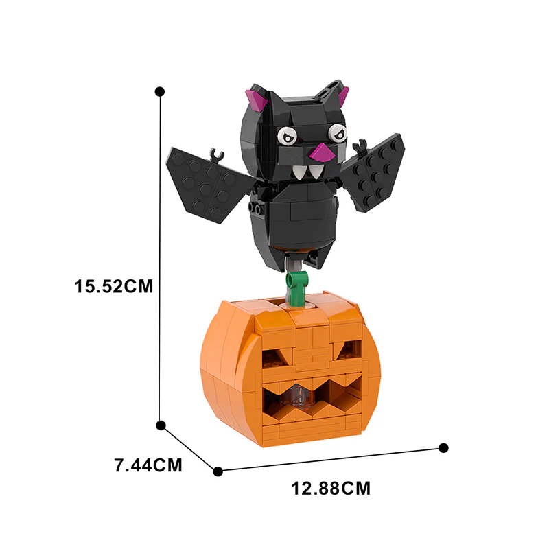 GOBRICKS MOC A0606Y02 Halloween BrickHeadz - Pumpkin Bat - YWOBB