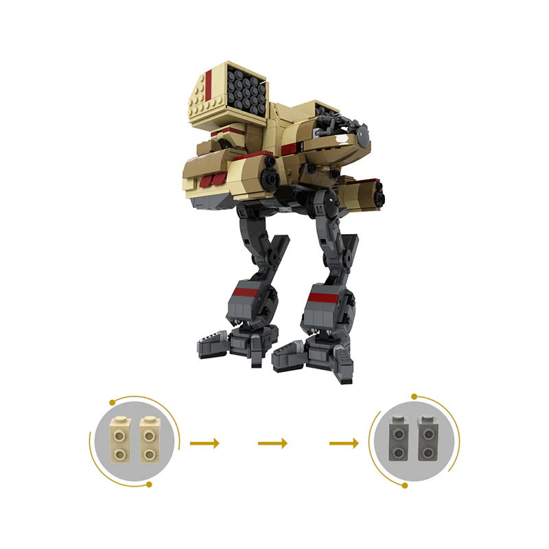 GOBRICKS MOC 111034 Mad Cat OmniMech (Clan Wolf) - YWOBB