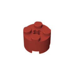 GOBRICKS GDS-607 Round 2 x 2 with Axle Hole - YWOBB