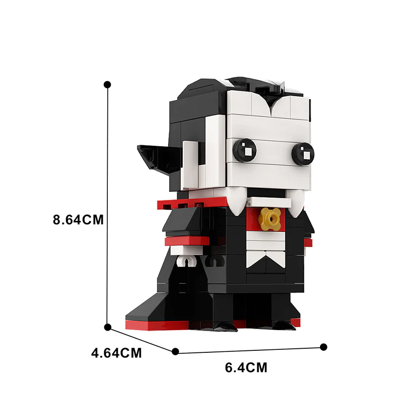 GOBRICKS MOC A0606Y04 Halloween Brickhead - Vampire - YWOBB