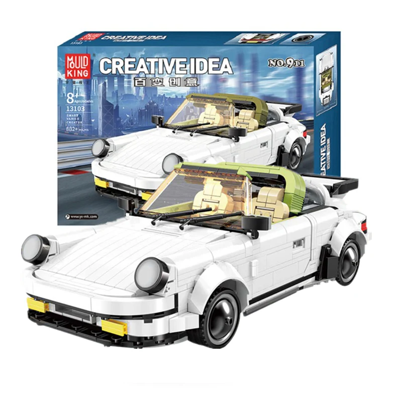Mould King 13103 The White Classic 911 Sport Car - YWOBB