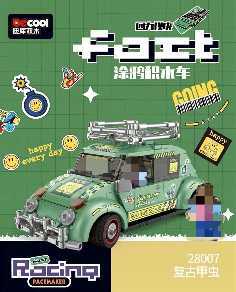 DECOOL 28007 Pull Back Retro Beetle Car - YWOBB