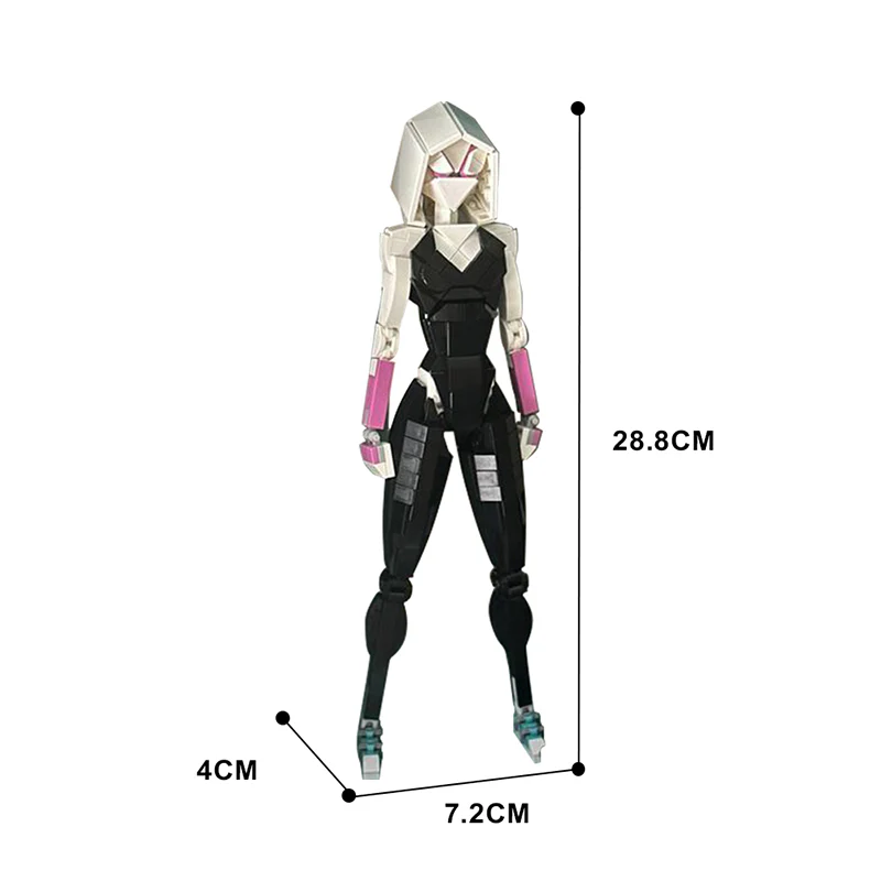 GOBRICKS MOC 157377 Spider Gwen from SPIDER MAN ACROSS THE SPIDER-VERSE - YWOBB