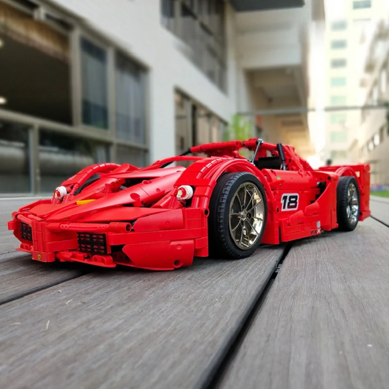 Mould King 13085 RC 1:8 FXX Sport Racing Car with LED light kits - YWOBB
