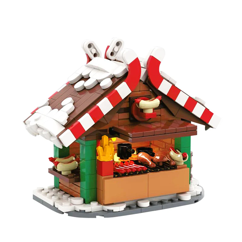 GOBRICKS MOC 132331 Christmas Grilling Stand - YWOBB
