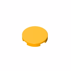 GOBRICKS GDS-611 Round 2 x 2 with Bottom Stud Holder - YWOBB