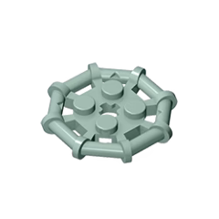 GOBRICKS GDS-1075 Modified 2 x 2 with Bar Frame Octagonal, Reinforced, Completely Round Studs - YWOBB