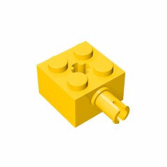 GOBRICKS GDS-953 Brick, Modified 2 x 2 with Pin and Axle Hole - YWOBB