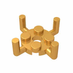 GOBRICKS GDS-1050 Round 2 x 2 with Pin Hole and 4 Arms Up - YWOBB