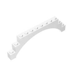 GOBRICKS GDS-676 Arch 1 x 12 x 3 Raised Arch with 5 Cross Supports - YWOBB