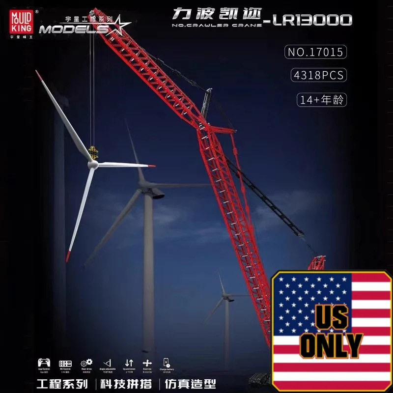 Mould King 17015 Crawler Crane Liebherr LR13000 OVP US Warehouse Version - YWOBB
