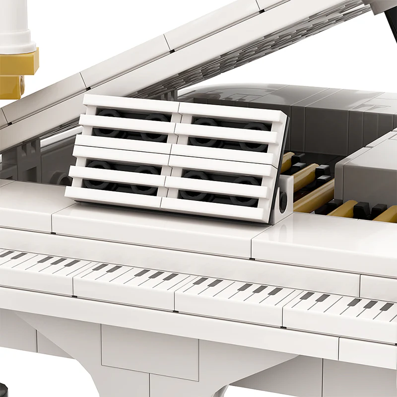 GOBRICKS MOC A0835Y01 piano (white) - YWOBB