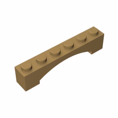 GOBRICKS GDS-679  Arch 1 x 6 Raised Arch - YWOBB