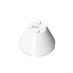 GOBRICKS GDS-1086 Cone 4 x 4 x 2 with Axle Hole - YWOBB