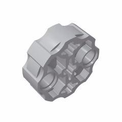 GOBRICKS GDS-1074 Axle Connector Block Round with 2 Pin Holes and 3 Axle Holes - YWOBB