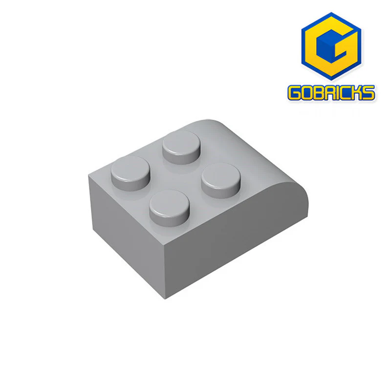 GOBRICKS GDS-722 Curved 3 x 2 x 1 with Four Studs - YWOBB