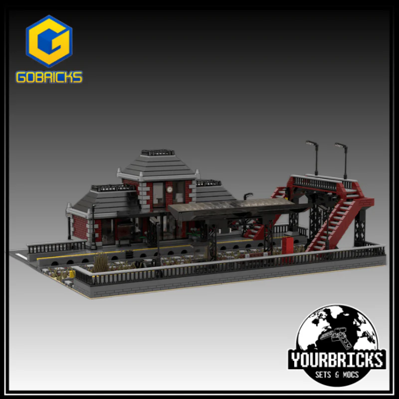 YOURBRICKS 50001 Small Town Trainstation MOC 63352 - YWOBB
