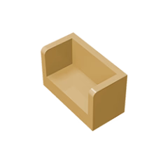 GOBRICKS GDS-1272 Panel 1 x 2 x 1 with Rounded Corners and 2 Sides - YWOBB