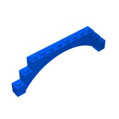 GOBRICKS GDS-676 Arch 1 x 12 x 3 Raised Arch with 5 Cross Supports - YWOBB