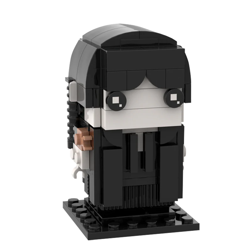 GOBRICKS MOC 133649 Wednesday - School Uniform - Brickheadz - YWOBB