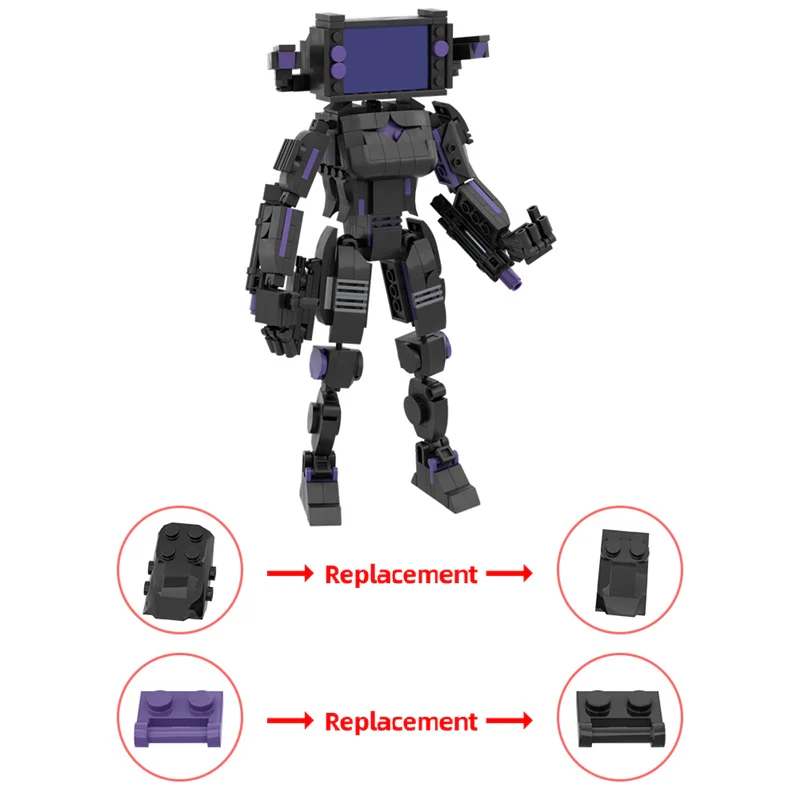 GOBRICKS MOC 162651 Female biochemical TV robot - YWOBB