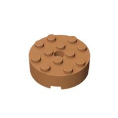GOBRICKS GDS-952 Brick, Round 4 x 4 with Hole - YWOBB