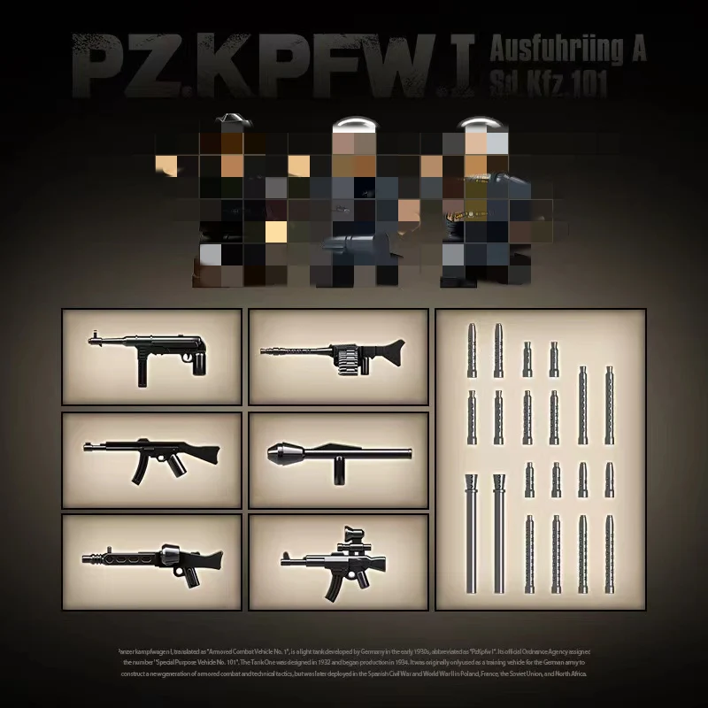 Quan Guan 100274 WWII Pz.Kpfw. I Tank - YWOBB