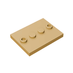 GOBRICKS GDS-980 Modified 3 x 4 with 4 Studs in Center - YWOBB