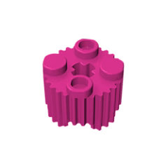 GOBRICKS GDS-748  Round 2 x 2 with Axle Hole and Grille / Fluted Profile - YWOBB