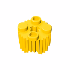 GOBRICKS GDS-748  Round 2 x 2 with Axle Hole and Grille / Fluted Profile - YWOBB