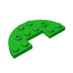 GOBRICKS GDS-705  Round Half 3 x 6 with 1 x 2 Cutout - YWOBB