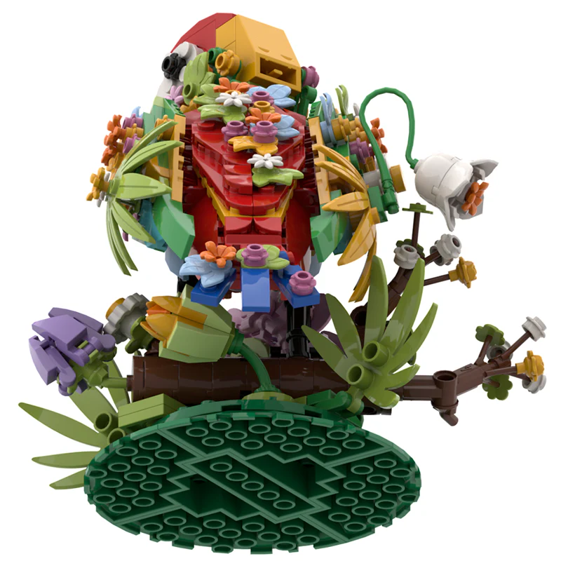 GOBRICKS MOC A1441 flower-talking bird - YWOBB
