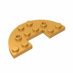GOBRICKS GDS-705  Round Half 3 x 6 with 1 x 2 Cutout - YWOBB