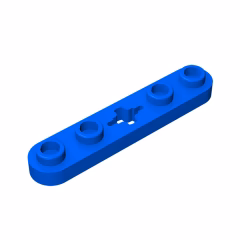 GOBRICKS GDS-900 Plate 1 x 5 with Smooth Ends, 4 Studs and Center Axle Hole - YWOBB