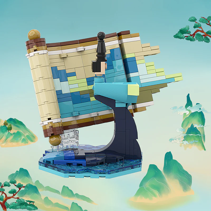 GOBRICKS MOC A0165 Green mountains and rivers - YWOBB