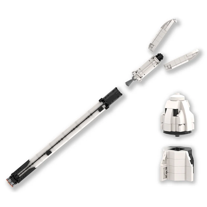 GOBRICKS MOC 75438 SpaceX Falcon 9 & Crew Dragon [Saturn V scale] - YWOBB