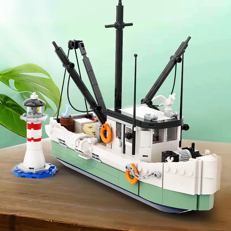GOBRICKS MOC A0602 Shrimp boat - YWOBB