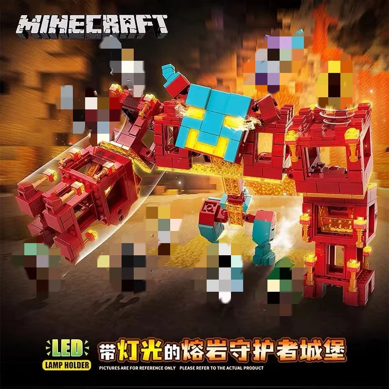 Quan Guan 753 Minecraft Village Guardian Castle with Lights - YWOBB