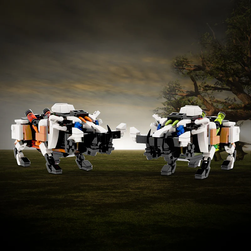 GOBRICKS MOC 156073 Fire and Acid Bristlebacks from Horizon Forbidden West - YWOBB