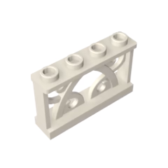 GOBRICKS GDS-M154 Fence 1 x 4 x 2 Ornamental with 4 Studs - YWOBB