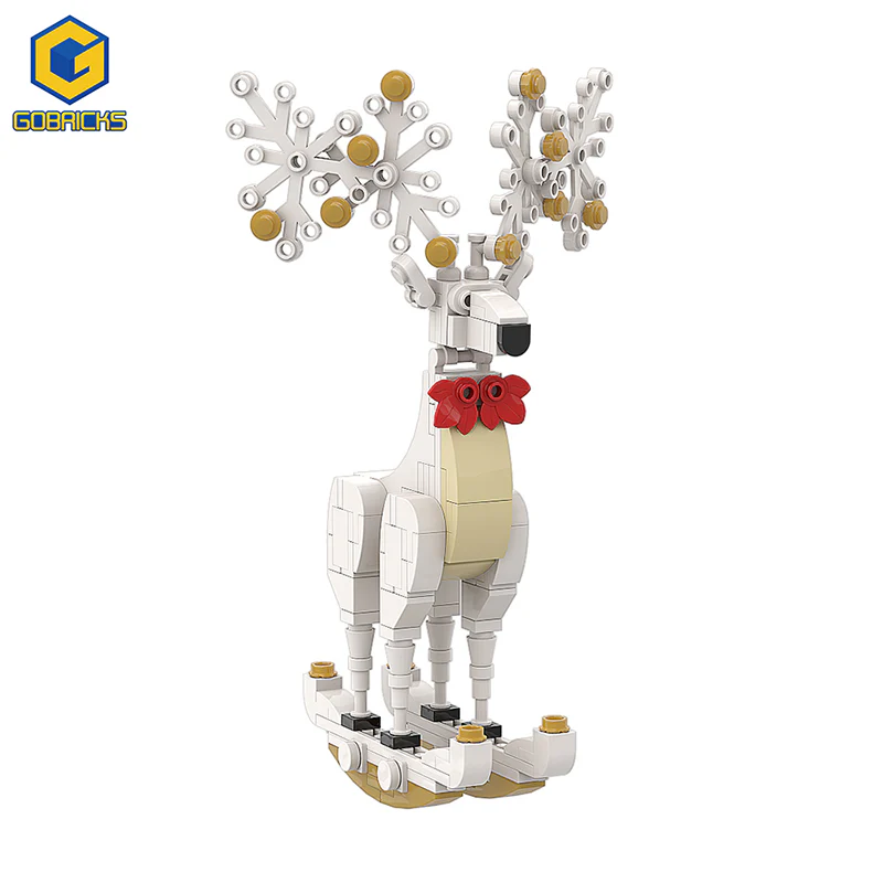 GOBRICKS MOC A0157Y03 Christmas Spirit Deer Ornament: Smart White - YWOBB