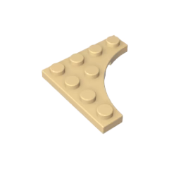 GOBRICKS GDS-90033 4x4 1/4 circle inner arc wedge plate - YWOBB