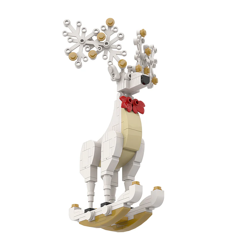 GOBRICKS MOC A0157Y03 Christmas Spirit Deer Ornament: Smart White - YWOBB