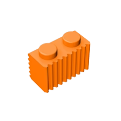 GOBRICKS GDS-797  Modified 1 x 2 with Grille  / Fluted Profile - YWOBB