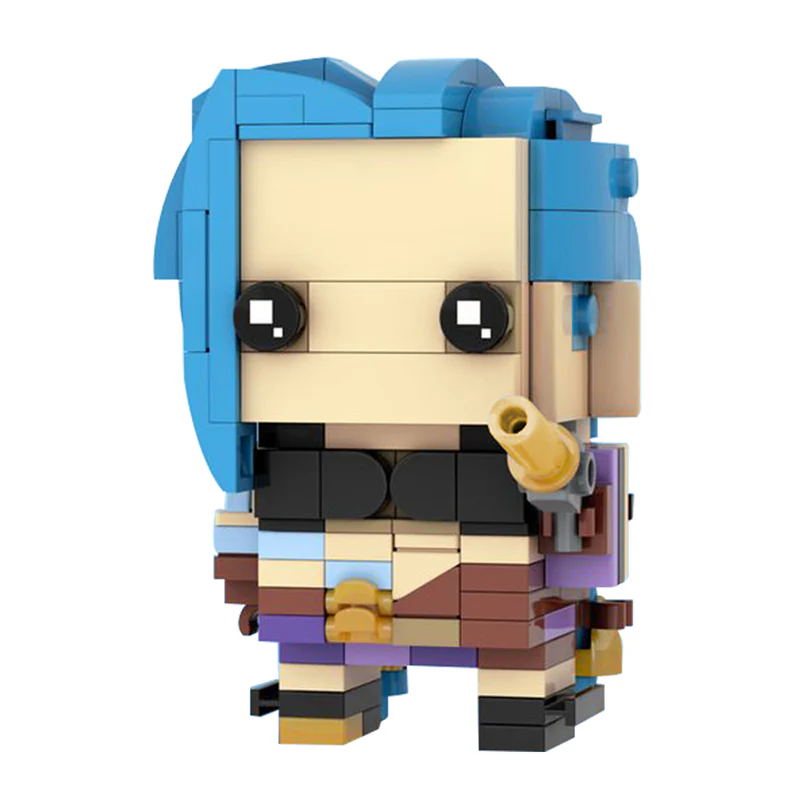 GOBRICKS MOC 103182 Jinx Brickheadz - Netflix Arcane: League of Legends - YWOBB
