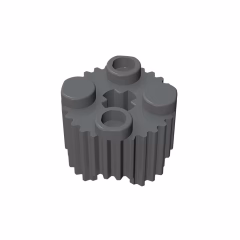 GOBRICKS GDS-748  Round 2 x 2 with Axle Hole and Grille / Fluted Profile - YWOBB