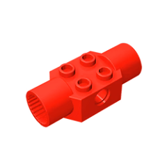 GOBRICKS GDS-1090 Brick Modified 2 x 2 with Pin Holes and 2 Rotation Joint Sockets - YWOBB