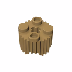 GOBRICKS GDS-748  Round 2 x 2 with Axle Hole and Grille / Fluted Profile - YWOBB