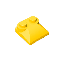 GOBRICKS GDS-800  Curved 2 x 2 x 2/3 with Two Studs and Curved Sides - YWOBB